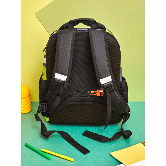 Ранец Комус Класс Stright Casual Погнали, серый,2 отд, эргоном. Спинка