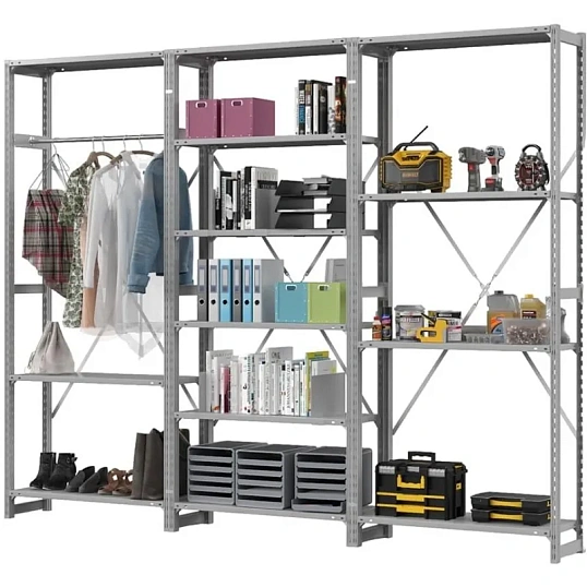 Стеллаж металлический ГТС_ТСУ Универсал, 2200x1060x400, Полки: 6 шт. метал