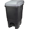 Контейнер-бак мусорный IDEA 60л с педалью на колесах серая крышка