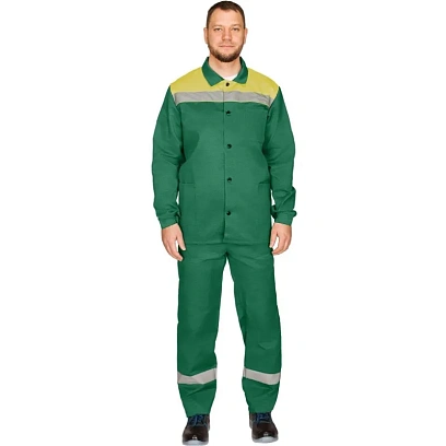 Костюм летний муж. л16-КБР с СОП зел/желт (р.44-46) 170-176