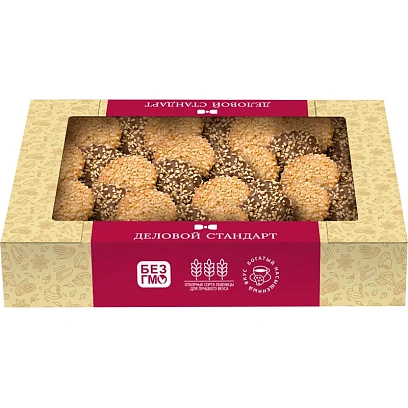 Печенье сдобное Деловой Стандарт Печенье с фундуком и шоколадом, 340г