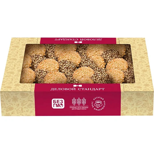 Печенье сдобное Деловой Стандарт Печенье с фундуком и шоколадом, 340г