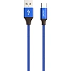 Кабель USB PERO DC-02 Type-C, 3А, 1м, синий