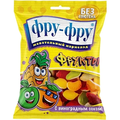 Мармелад жевательный Фру-Фру фрукты, 80гx12шт/уп, FF-25-11