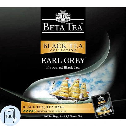 чай Beta Tea Бергамот черный 1,5гx100пак