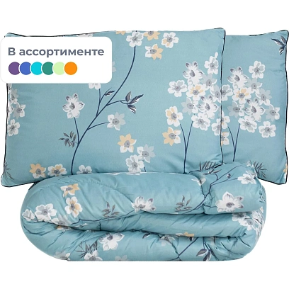 Набор спальный подарочный Бегония 2сп.(одеяло, подушки) ватин, полиэстер