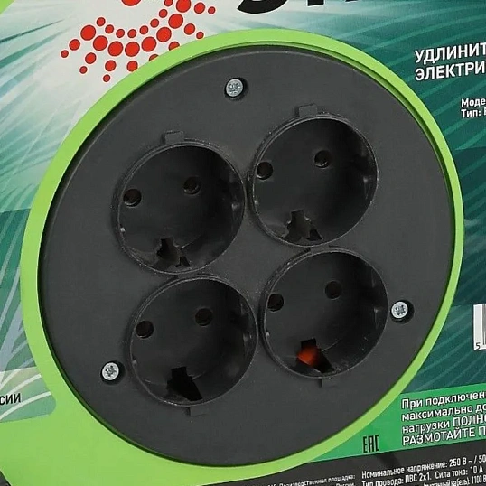 Удлинитель силовой ЭРА ПВС 2х1мм2 30м на пласт.кат. б/з 4 розетки,Б0059782