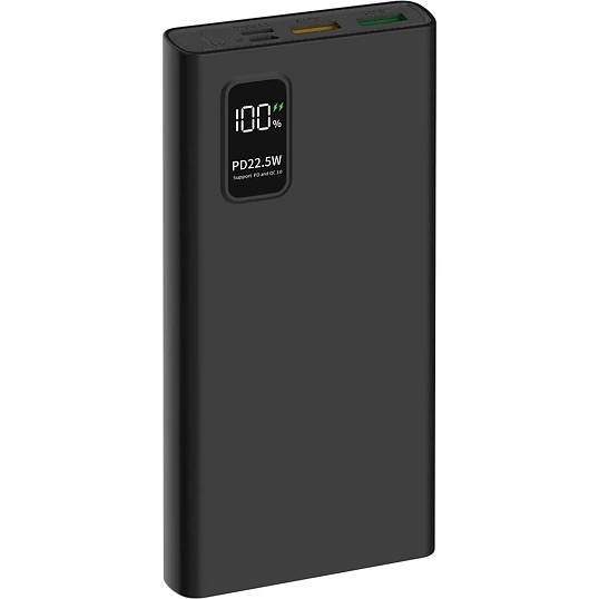 Внешний аккумулятор PERO PB05 10000 mAh,Li-Pol,output USB-C + 2USB-A,черный