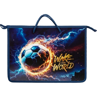 Папка для тетрадей Огненный мяч А4 на молнии с ручками,45мм,88442