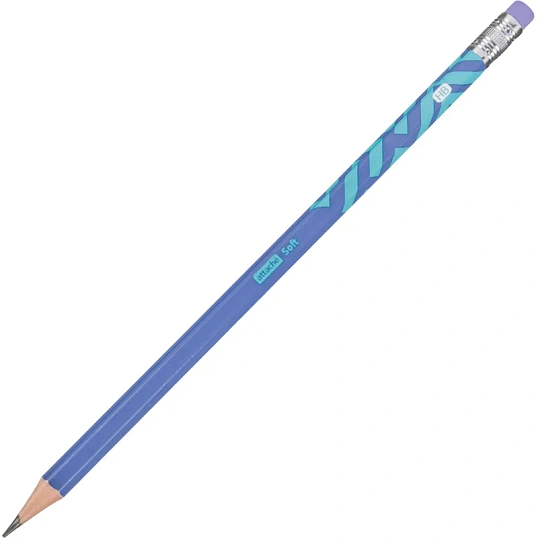 Карандаш чернографитный Attache Soft HB, ласт, шестигр, дерево, в асс