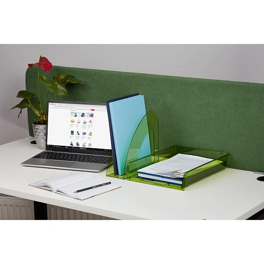 Лоток горизонтальный Attache Bright Colours решетчатый прозрачный зеленый