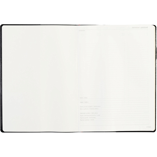 Еженедельник недатированный черный,кожа,A4 64л,Br.V.PROFY 3-098/02