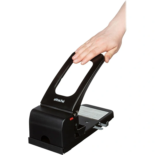 Дырокол мощный Attache до 100 листов, металлический, черный