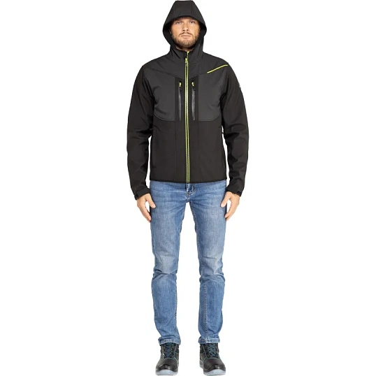 Куртка муж демисез. софтшел HORTEN2 черн/жел р.3XL(арт.HORT2NJ3X)