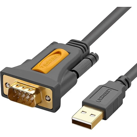 Адаптер UGREEN CR104 (20222) USB 2.0 A to DB9 RS-232 Male 2м серый