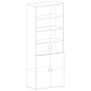 Шкаф SH_Стратегия   со стеклом выс.S75 (154716) Н.Милано ср