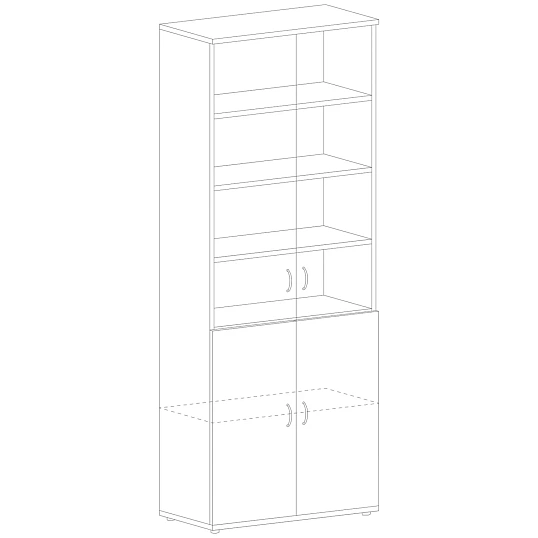 Шкаф SH_Стратегия   со стеклом выс.S75 (154716) Н.Милано ср