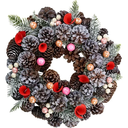 Венок Новогодний Нежность,30см НУ-3612
