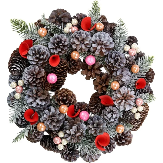 Венок Новогодний Нежность,30см НУ-3612