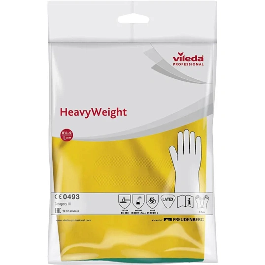 Перчатки резиновые Vileda Profes латекс/неопр зел/жел рL 120269/174307