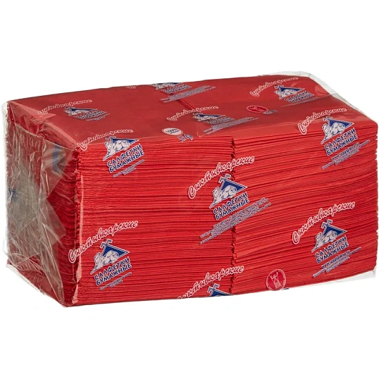 Салфетки бумажные 2 сл 23х24 см красные 250 шт/уп