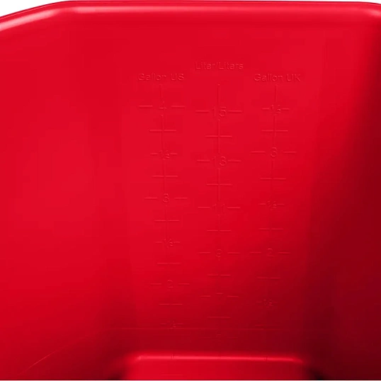 Ведро FBK 15л красное, армир. пластик противоударный, круглое, 80101-3