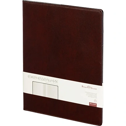 Еженедельник недатированный коричнев,A4,222х302мм,64л,Br.V.PROFY 3-098/03
