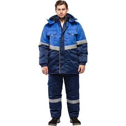 Куртка рабочая зимняя муж з43-КУ син/вас (р.60-62) 182-188 (серия З)