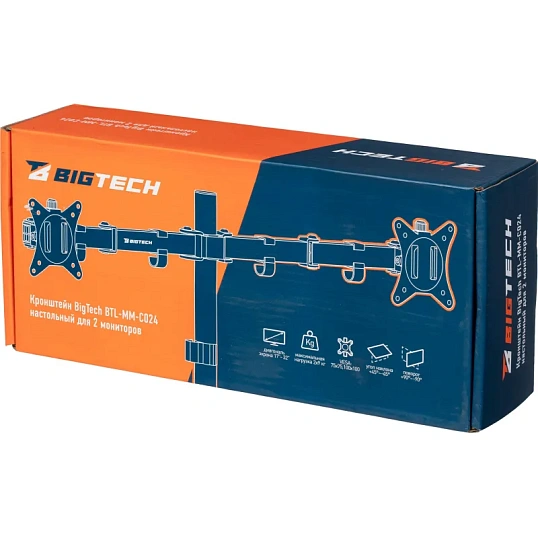Кронштейн Bigtech BTL-MM-С024 монит. 17-32 сталь. шарнирн