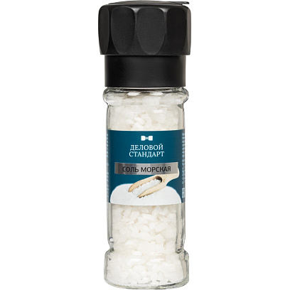 Соль пищевая морская натуральная крупная Деловой Стандарт Мельница 100г
