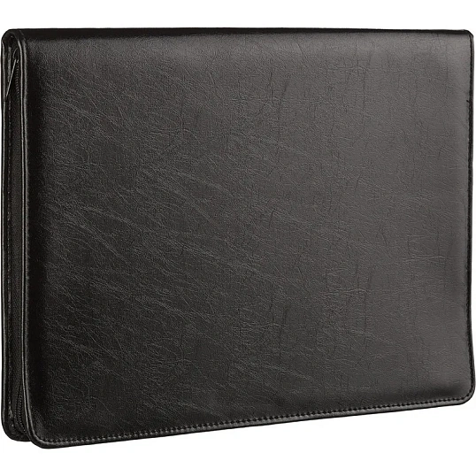 Папка деловая из кож/зам из кож/зам ЛИДЕР м129 с зажимом, черный, Россия