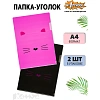 Папка уголок А4 Kitty 2 шт/уп (1 роз., 1 черн)