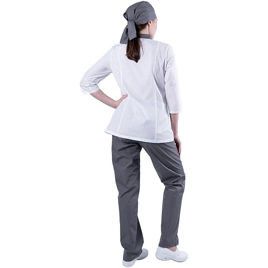 Костюм БИСТРО женский цв.бел/т.сер (Кос841) (р.60-62) р.158-164