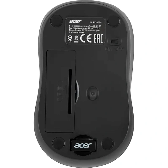 Мышь компьютерная Acer OMR136 красный  (1000dpi/WLS/USB/3кн (ZL.MCEEE.01J)