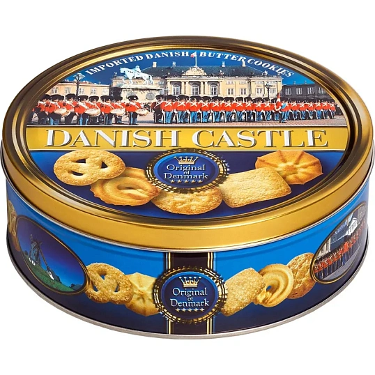 Печенье сдобное Bisquini Замки Дании ж/б, 454г