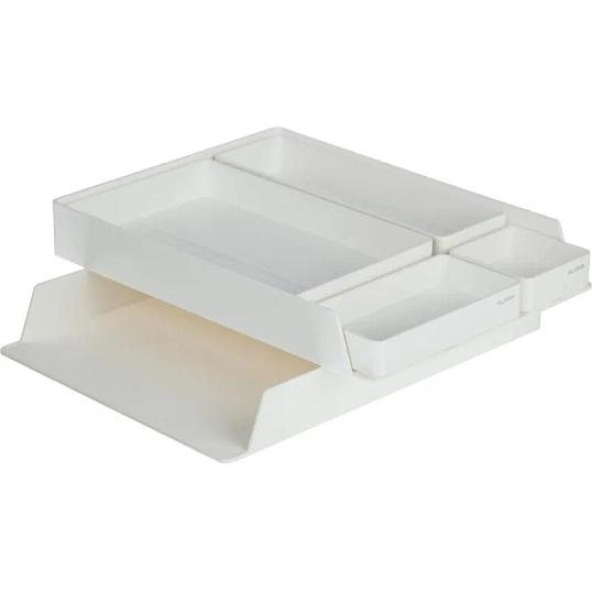 Лоток горизонтальный д/бум Deli NuSign ENS001-white 2лотка + орган-р бел