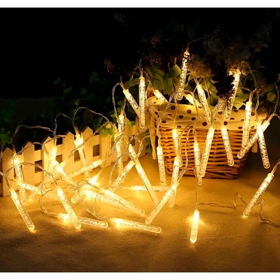 Электрогирлянда 10 LED ламп, длина 1,5 м, 1 режим, тепл.белый, арт.94809