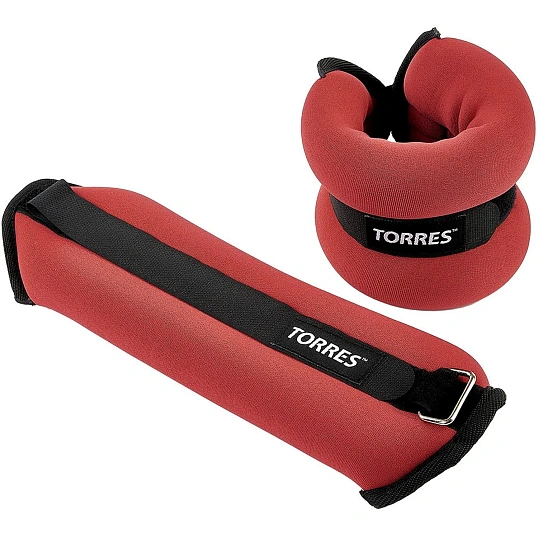 Утяжелитель универсальн TORRES 2 кг, PL110182 2шт/уп неопрен, песок, кр-чер