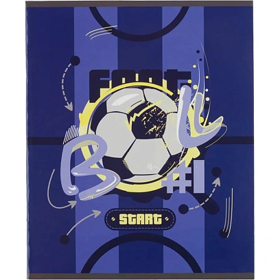 Тетрадь общая А5 48л №1School Football син,клет,скреп, ВД 4шт/уп(1819903)