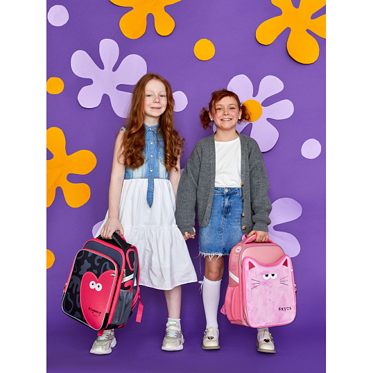 Ранец Комус Класс Stright Котэ Кусь, розовый, 2 отд, эргоном. Спинка