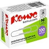 Скрепки КОМУС никелированные, 28 мм, негофрированные, 100 шт/уп