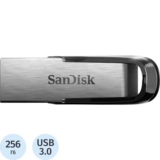 Флеш-память SanDisk Ultra Flair 256GB/USB-3.0/серебр(SDCZ73-256G-G46)