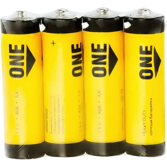 Батарейка Smartbuy AA солевая ONE R6/4S (60/600) (SOBZ-2A04S-Eco) 4шт/уп