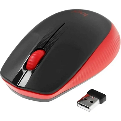 Мышь компьютерная Logitech M190, опт,беспров, USB, крас/чер