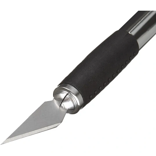 Нож макетный TOPFORT Набор 7поз.:нож мет.+TPR + 6лезв.разн.тип,пласт.бокс