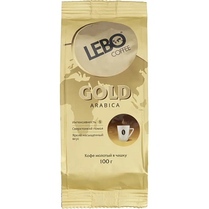 Кофе молотый LEBO GOLD для заваривания в чашке 100г