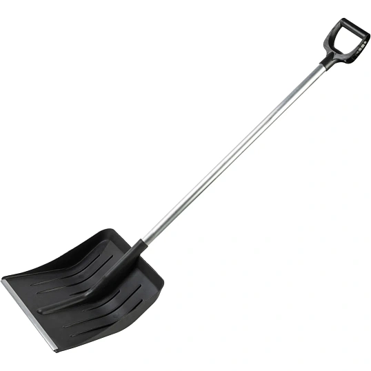 Лопата д/уборки снега МЕТЕЛИЦА  41x40х140см пластик/ковш с р/ж алюмин/черен