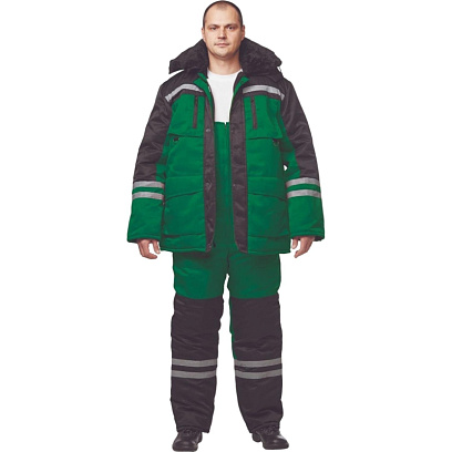 Костюм зимний муж з03-КПК зел/чер (р.52-54) 182-188