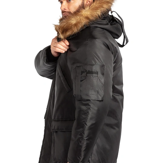Куртка зимняя муж Аляска з66-КУ удлиненная черн (р.60-62)170-176