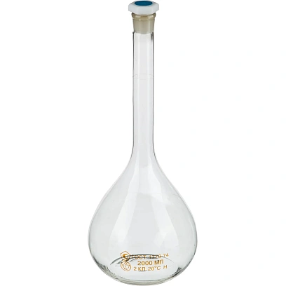 Колба мерная с пласт.пробкой 2-2000 ПП,  ГОСТ 1770-74